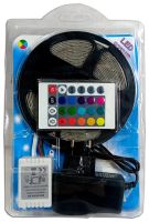 Комплект Светодиодная LED лента 3528 RGB Все цвета 12V цветная 5м пульт блок, разноцветная в силиконе SMD2835 многоцветная светодиодной ленты