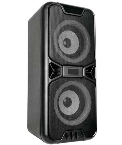 Акумуляторна колонка динамік Bluetooth BKK B86 з LED підсвічуванням 20W, бездротова акустична система караоке USB SD FM AUX від акумулятора Чорна