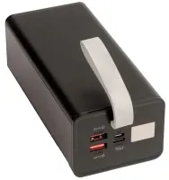 Зовнішній акумулятор з швидкою зарядкою Power Bank Hoco J86 40000mah 22.5 W, Портативна батарея повербанк Хоко 18w з ліхтариком і ремінцем Чорний