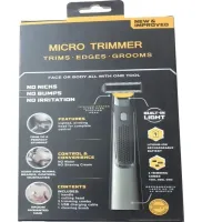 Беспроводной триммер MicroTouch TR-159 для бритья и стрижки усов и бороды с подсветкой, Аккумуляторная машинка с 3 насадками для удаления волос