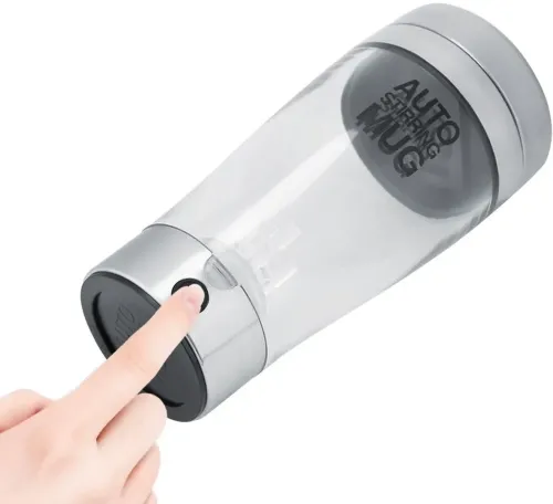 Автоматическая прозрачная кружка мешалка Auto Stirring Mug 400 мл, Термокружка шейкер с миксером для размешивания кофе, смузи коктейлей на батарейках