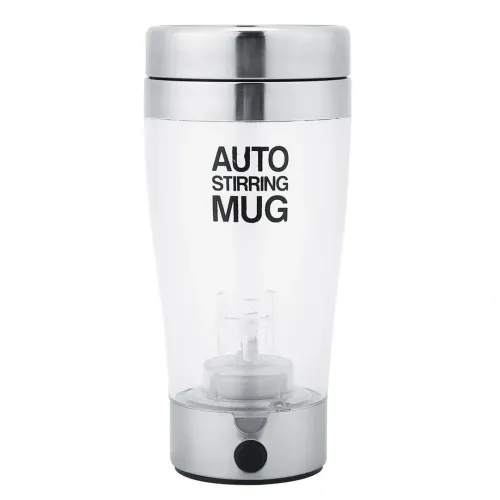 Автоматическая прозрачная кружка мешалка Auto Stirring Mug 400 мл, Термокружка шейкер с миксером для размешивания кофе, смузи коктейлей на батарейках