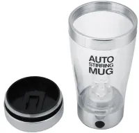 Автоматическая прозрачная кружка мешалка Auto Stirring Mug 400 мл, Термокружка шейкер с миксером для размешивания кофе, смузи коктейлей на батарейках