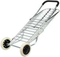 Складна візок Shopping Cart XS-2 з кошиком для покупок до 65 кг 42x39x91 см, Побутова розкладна тачка кошик на колесах з ручкою срібляста