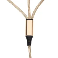 Потрійний зарядний USB кабель Proda Azeada Cavalry PD-B92th 3в1 Micro-USB, Type-C, Lightning для зарядки телефону 1.5 м, Зарядка шнур 2.4 А Золотий