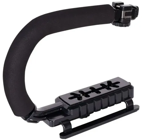 Стабилизатор ручка Gimbal AY-49U с креплением для фотоаппарата и телефона с Bluetooth микрофоном и LED лампой для селфи и видео с пультом ДУ