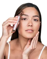 Вібромасажер ролер для обличчя Flawless Contour масажний ролик з двома насадками на батарейках, електричний масажер для масажу, ролик-масажер