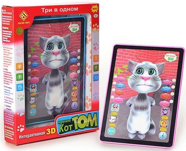 Дитячий планшет говорить 3D кіт тому Talking Tom DB 6883 a 2, Інтерактивна 3D іграшка говорить кіт тому