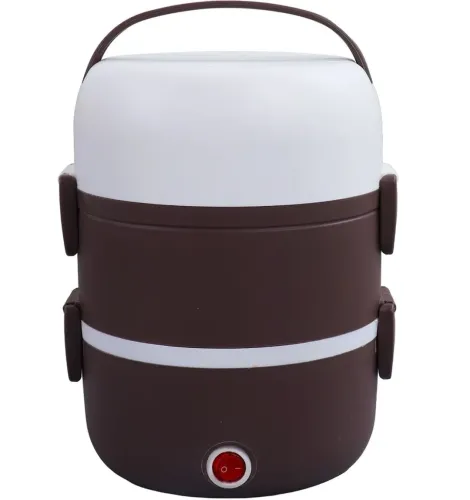 Електричний ланч бокс пароварка Electric lunch heater box 1500мл 3 секції для підігріву і приготування їжі від мережі, судочок рисоварка для їжі