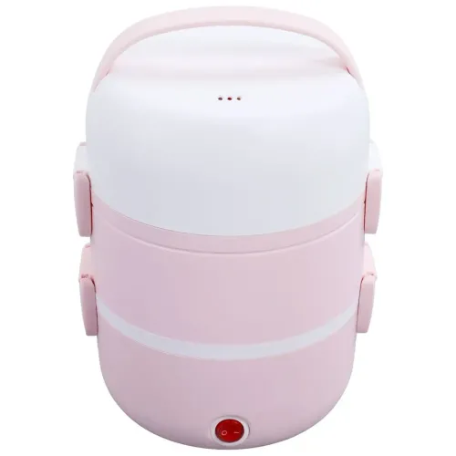 Електричний ланч бокс пароварка Electric lunch heater box 1500мл 3 секції для підігріву і приготування їжі від мережі, судочок рисоварка для їжі