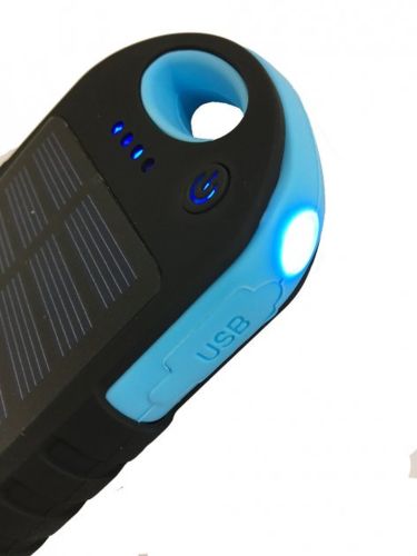 Портативний зарядний пристрій Power Bank Solar Charger 50000 mAh C Led ліхтариком і карабіном на сонячній батареї, зовнішній акумулятор 2, павербанк