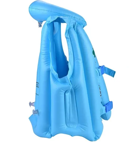 Дитячий надувний жилет Swim Vest BT-IG - 0005 рятувальний для плавання з підголовником від 3 до 14 років, надувна захисна жилетка S, M, L для дітей