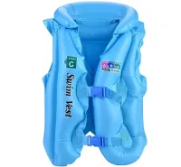 Дитячий надувний жилет Swim Vest BT-IG - 0005 рятувальний для плавання з підголовником від 3 до 14 років, надувна захисна жилетка S, M, L для дітей
