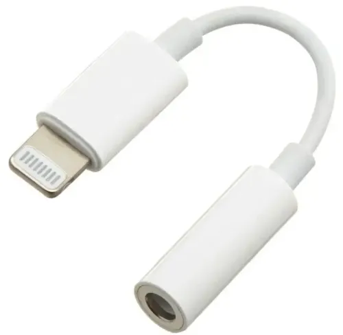 Універсальний кабель аудіо перехідник для навушників Lightning на 3.5 mm Aux Headphone Adapter J-002, Адаптер USB-C для телефону IPhone Білий