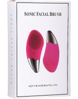 Електрична силіконова щітка масажер Sonic Facial Brush BR - 020 для масажу обличчя, Щітка для чищення та вмивання обличчя з вібрацією від USB рожева