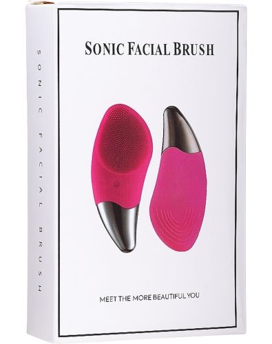 Електрична силіконова щітка масажер Sonic Facial Brush BR - 020 для масажу обличчя, Щітка для чищення та вмивання обличчя з вібрацією від USB рожева