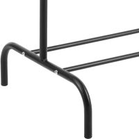Двойная стойка вешалка Double Floor Hanger 162х130 см для одежды и полкой для обуви, напольная стойка-вешалка со штангой на ножках до 30 кг Черная