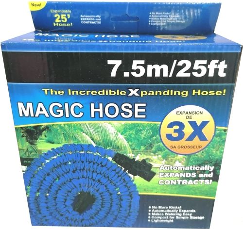 Садовий шланг для поливу рослин Magic Hose 7.5 метра 25ft з насадкою розпилювачем X-Hose 7.5 м посилений поливальний розтягується шланг Xhose