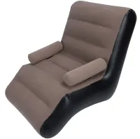 Надувне одномісне крісло ліжко S-подібної форми Senyoubao Inflatable Sofa 140x85x80 см з підлокітником, Флокіроване
