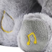 Інтерактивна м'яка іграшка дихаючий Слоник Elephant для сну новонароджених дітей, м'який музичний слон нічник 30 см з диханням від батарейок Сірий