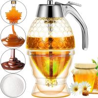 Диспенсер для меду Honey Dispenser ручний дозатор 200 мл, ємність колба для соусів, карамелі, варення, диспенсер-дозатор на підставці 10*15 см