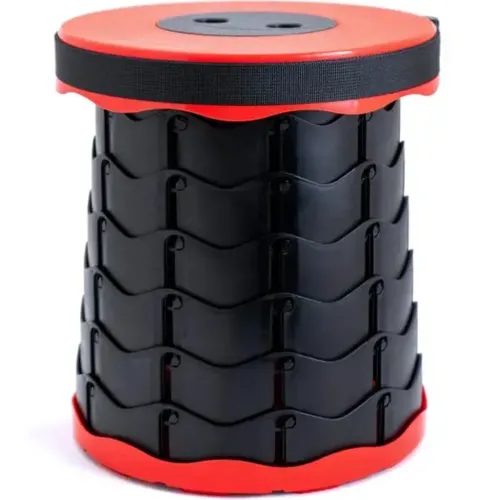 Складаний туристичний стілець Telescopic stool 47 см розкладний телескопічний табурет із ручкою, садовий пластиковий стільчик для кемпінгу та пікніка