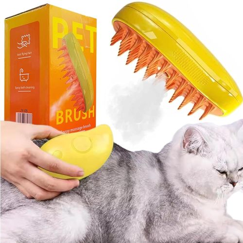 Электрическая паровая щетка Pet Brush SBC-1 для вычесывания шерсти кошек и собак, расческа распылитель с увлажнением для ухода за домашними животными