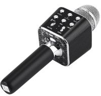 Бездротовий караоке мікрофон WSTER WS - 1688 Bluetooth USB AUX FM з вбудованою колонкою і 5 тембрами голосу на акумуляторі з динаміком Ws1688 Чорний