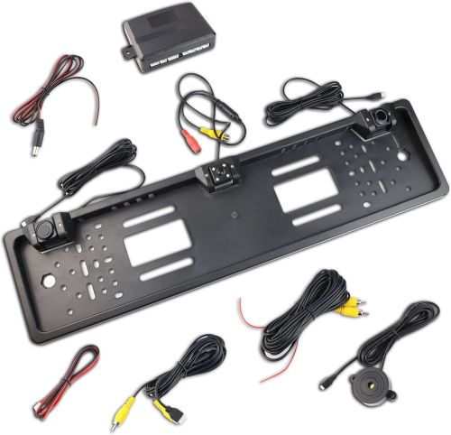 Автомобільна камера заднього виду в рамці номерного знака Car Cam Parking sensor 5429 з парктроніком, Тримач рамка для номера з камерою, Авторамка