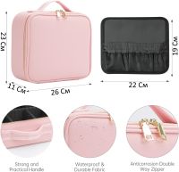 Органайзер для зберігання косметики Niceland Beauty box MAG-590 з ручкою для перенесення, Дорожня водонепроникна косметичка, б'юті кейс рожева