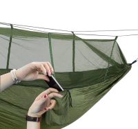 Підвісний туристичний нейлоновий гамак Hammock With Net Army до 200 кг з москітною сіткою для кемпінгу похідний гамак 263х135 Хакі Олива, Оливковий