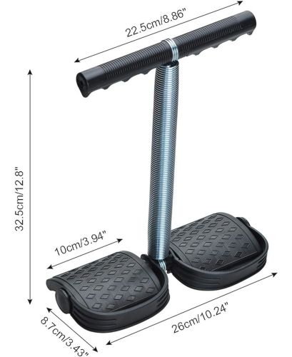 Пружинний еспандер Tummy Trimmer L1013 для м'язів рук, живота і спини з кріпленням для ніг, спортивний тренажер Тамі Тример для зміцнення тіла Чорний