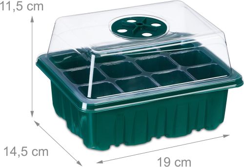 Міні теплиця піддон Starter Germination Kit для вирощування розсади на 12 комірок з регулюванням вологості, Парник для рослин насіння з підставкою