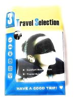 Дорожній Набір для сну в подорожі Travel Selection H0168 3 в 1 Дорожня подушка під шию, маска на очі і беруші, підголівник для подорожей