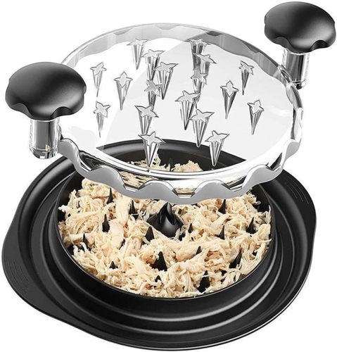 Ручний кухонний подрібнювач Twist Chiken Shredder з ведмежими кігтями для подрібнення вареної курячої грудки свинини м'яса з прозорою кришкою