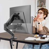 Настольный кронштейн для монитора со скрытой проводкой F80 17-27" до 9кг, Настольное крепление для мониторов на стол Поворотная подставка V80