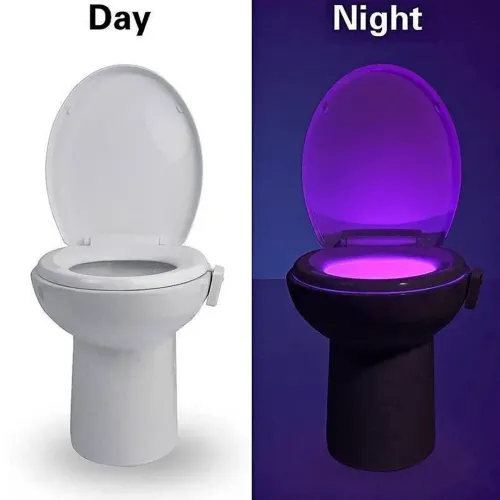 Автономна кольорова LED підсвічування Light Bowl Toilet Led для унітазу з датчиком руху і світла 8 кольорів, Світлодіодний світильник в унітаз Білий