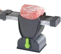 Ручна м'ясорубка слайсер Fresh Meat Slicer YLM-248 для тонкого нарізання і подрібнення м'яса, Ручний подрібнювач LY-824 17 лез з підставкою Сірий