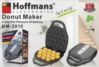 Електрична машинка Hoffmans HM-3010 1400W для приготування пончиків на 16 штук, Апарат для випікання донатів з антипригарним покриттям від мережі