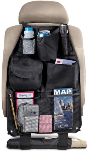 Автомобільний органайзер на спинку переднього сидіння Est Car Back Seat Organizer накидка для зберігання в машину, сумка чохол з кишенями в авто Чорна