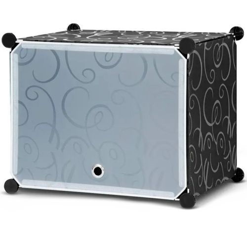 Складаний шафа органайзер для речей Storage Cube Cabinet МР 416-102 146х37х146 см Пластикова тумба на 16 секцій поличка для одягу та взуття Чорна