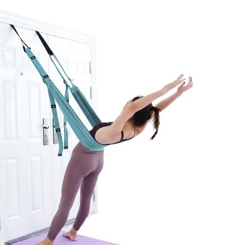 Підвісний гамак для йоги та фітнесу Air Yoga rope Синій, Гумки для аеройоги, пілатесу і тренування м'язів з кріпленням у дверний отвір