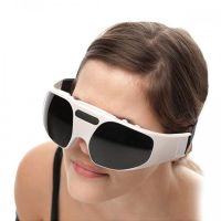 Магнитно акупунктурный массажер для глаз Healthy Eyes Massager KL-218, Массажные очки для зоны вокруг глаз 22 массажных пальчика, на батарейках Белые