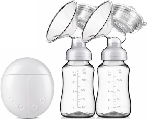 Электрический двойной молокоотсос Breast Pump RH-228 300 мл для кормления и хранения грудного молока с массажной насадкой бутылочками и соской RH228