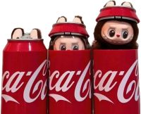 Дитяча плюшева іграшка The Monsters Labubu Coca Cola 15 см, М'яка колекційна фігурка сюрприз Лабубу в банці Кока кола для дітей
