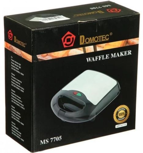  Електрична вафельниця Domotec MS-7705 з антипригарним покриттям для бельгійських вафель 1000w, Побутова бутербродниця сендвичница, Электровафельница
