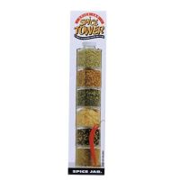 Акриловый набор для специй Spice Tower на 6 отсеков. Стеклянный набор, баночки для хранения специй на 6 емкостей, Спецовник Башня