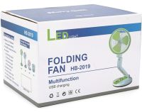 Настільний акумуляторний вентилятор Hurry Bolt HB-2019 з LED підсвічуванням, Бездротовий складаний охолоджувач повітря 8" дюймів від акумулятора 18650