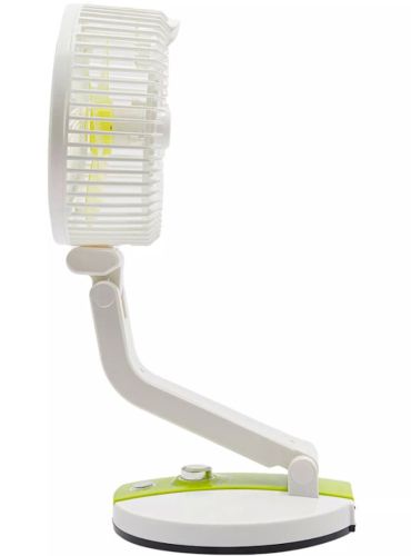 Настільний акумуляторний вентилятор Hurry Bolt HB-2019 з LED підсвічуванням, Бездротовий складаний охолоджувач повітря 8" дюймів від акумулятора 18650