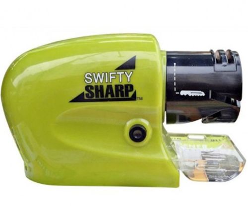 Настільна точилка для заточування полірування ножів і ножиць Swift Sharp WJ24 від батарейок, Електрична ножеточка точило для ножа на батарейках Зелена